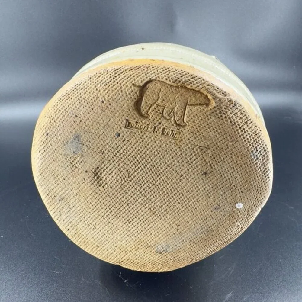 Robert L Behr Pottery‎ Stoneware Flower Frog Holder Aztec Paperweight Heavy VTG